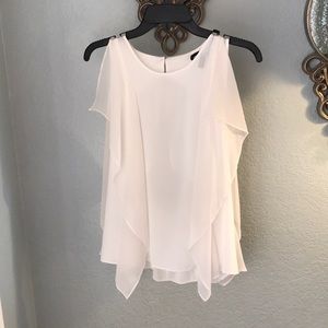Bcbg white sleeveless blouse open back size small